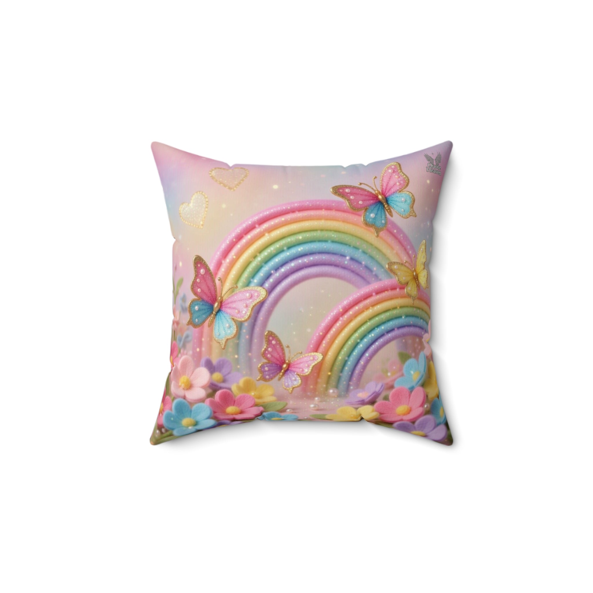 Unicorn Ballerina Ballet Pillow | Faux Suede Square Pillow (gold pointe shoes)