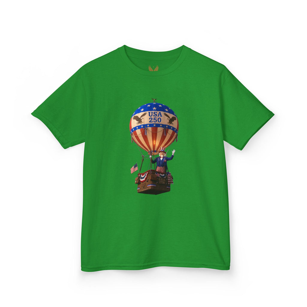 Uncle Sam in Hot Air Balloon Unisex Kids Tee | USA 250 Tribute