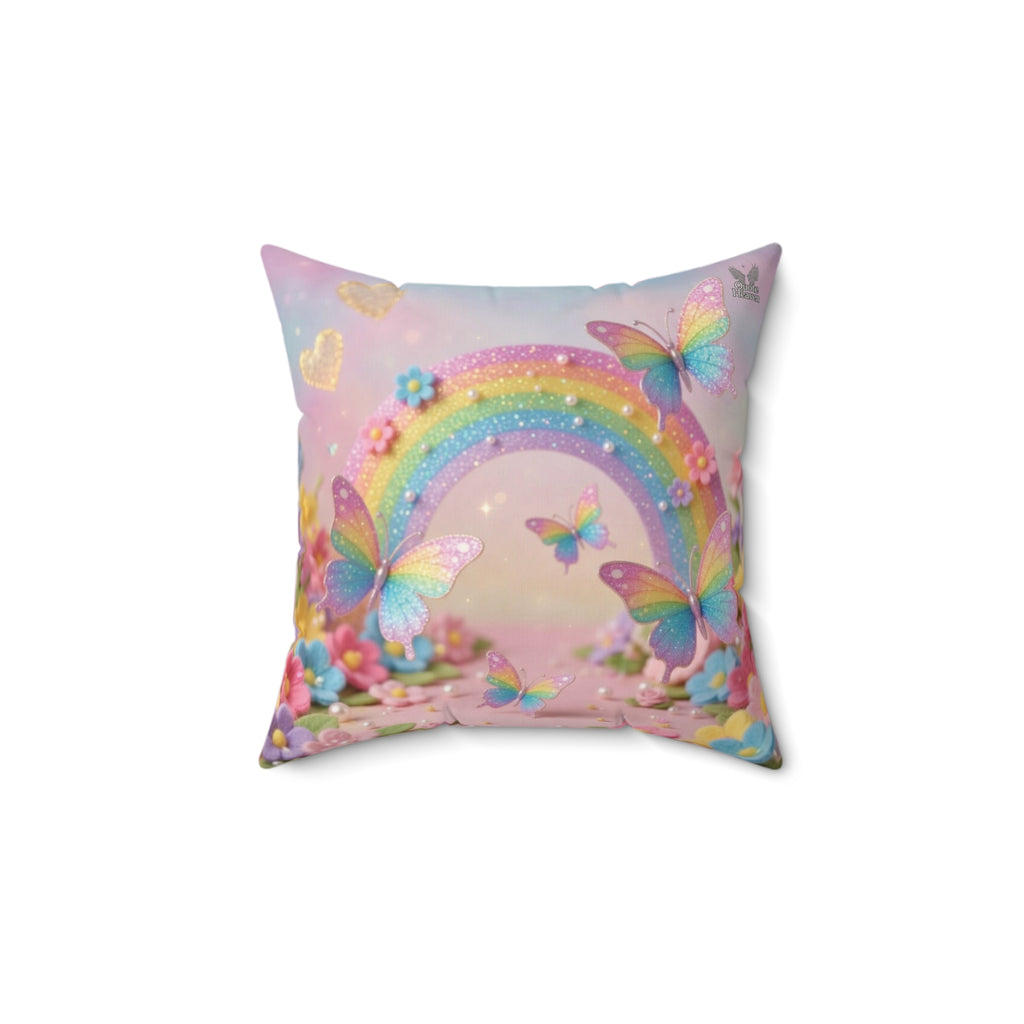 Unicorn Ballerina Pillow | Faux Suede Square Decorative Throw Pillow (pink pointe shoes)
