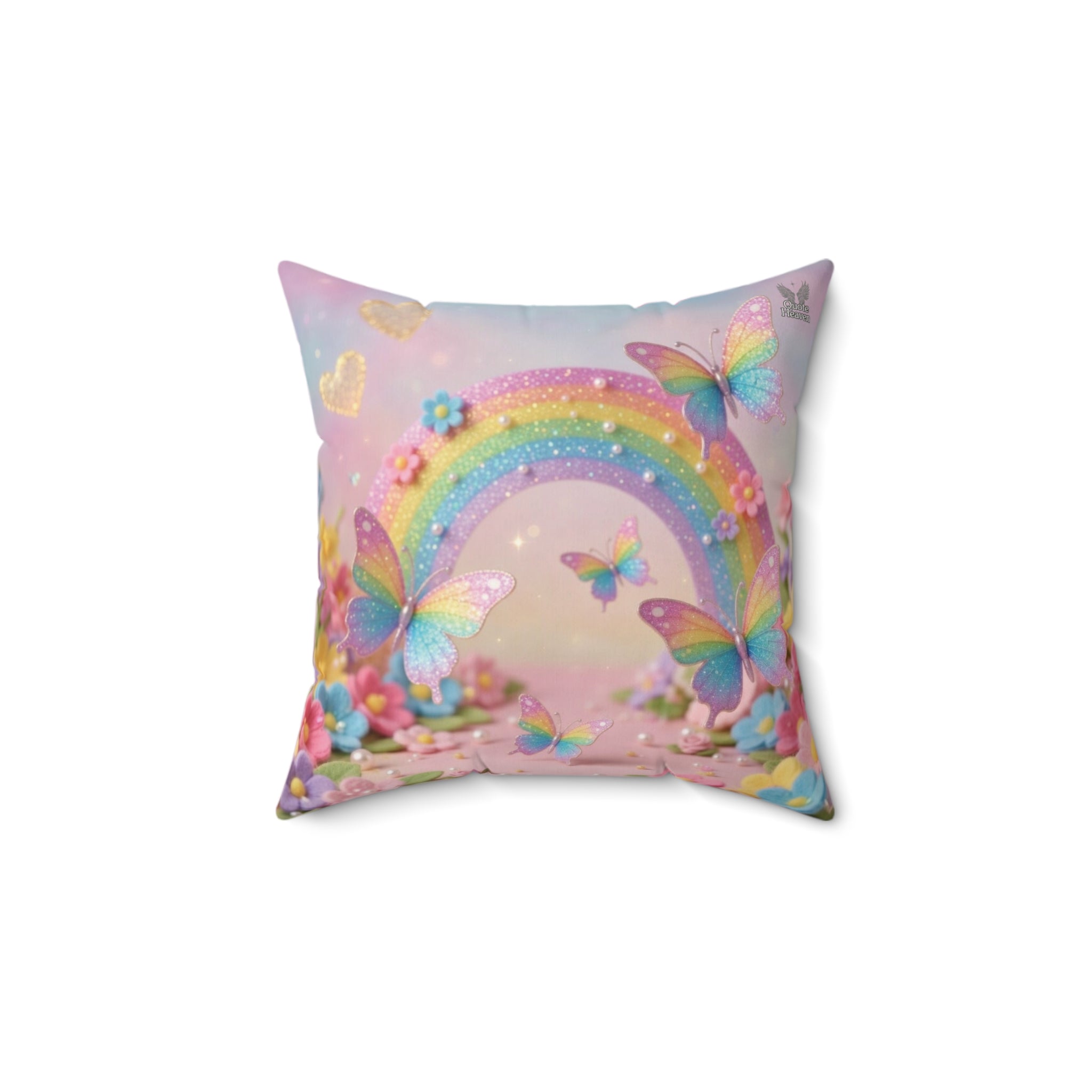 Unicorn Ballerina Pillow | Faux Suede Square Decorative Throw Pillow (pink pointe shoes)