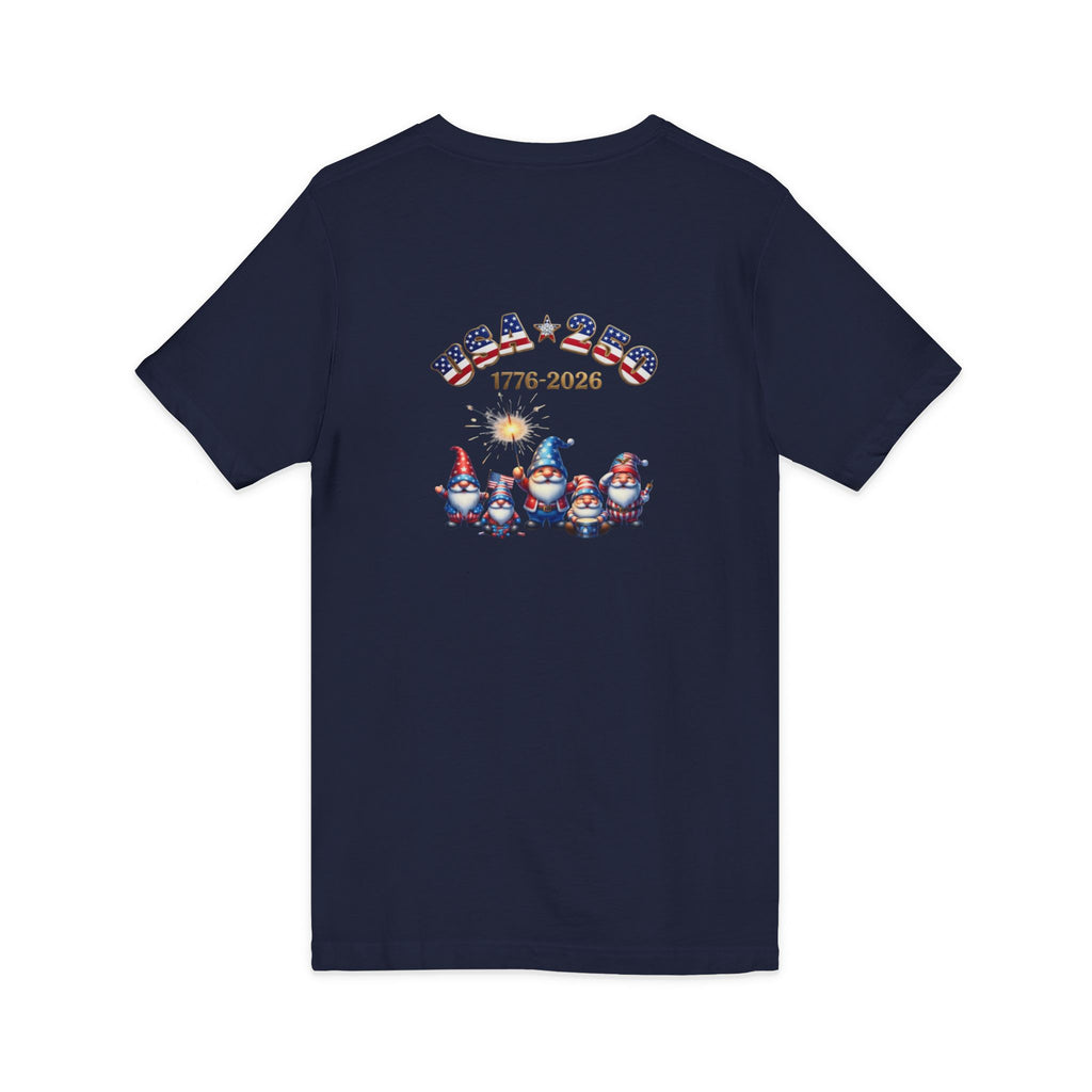 Patriotic Gnomes V-Neck Tee – 'Chilling with My Gnomies' 4th of July Shirt