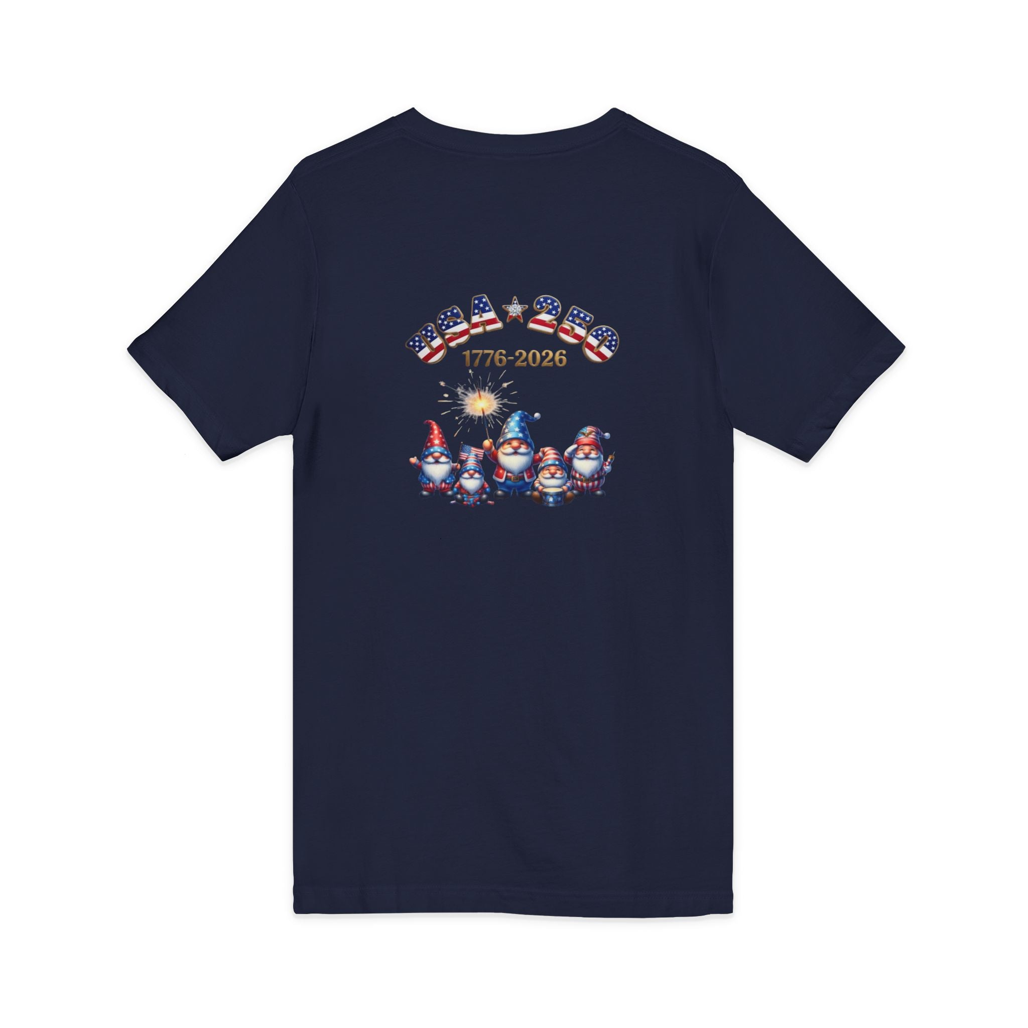Patriotic Gnomes V-Neck Tee – 'Chilling with My Gnomies' 4th of July Shirt