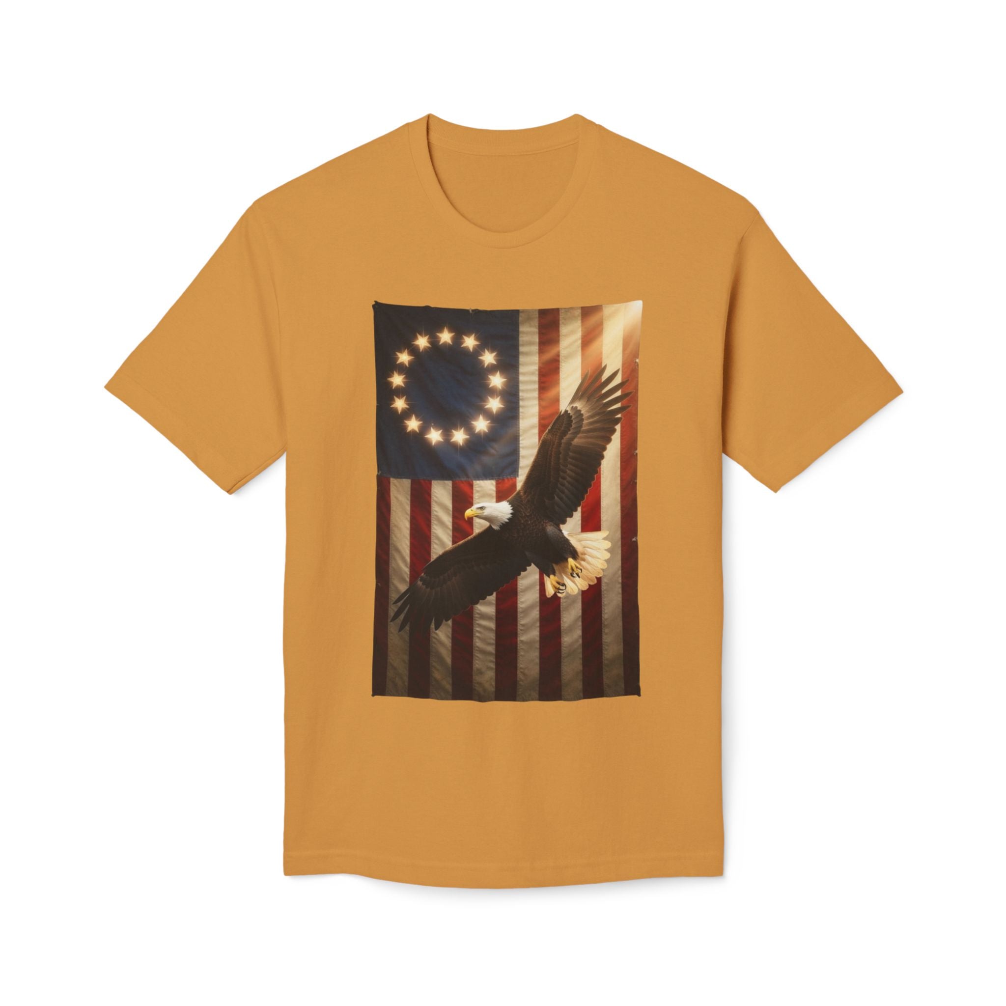 Betsy Ross Flag Soaring Eagle Unisex T-Shirt | USA 250 1776-2026, The Flag Speaks poem