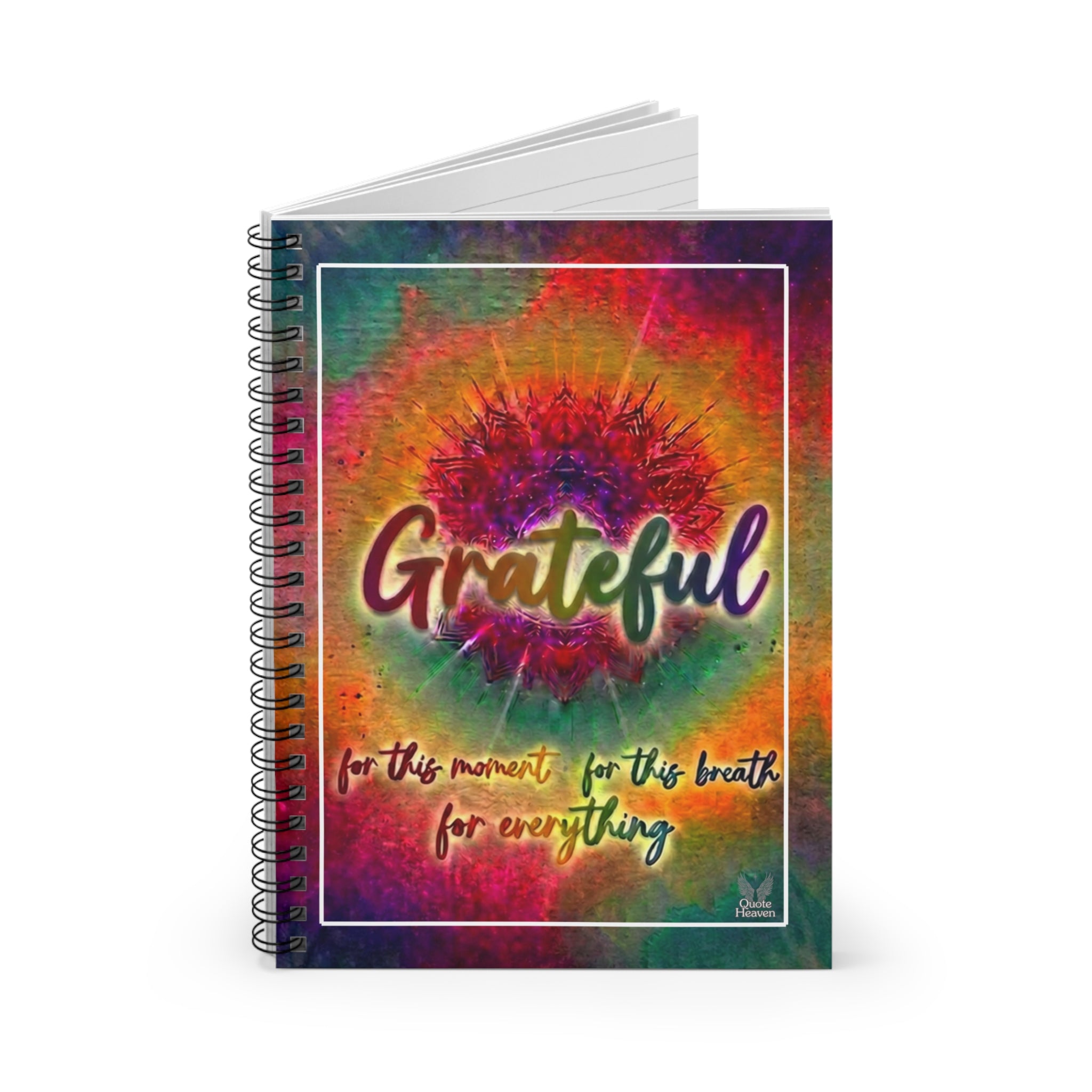 Grateful Journal "for this moment, for this breath, for everything" Ruled Spiral Notebook