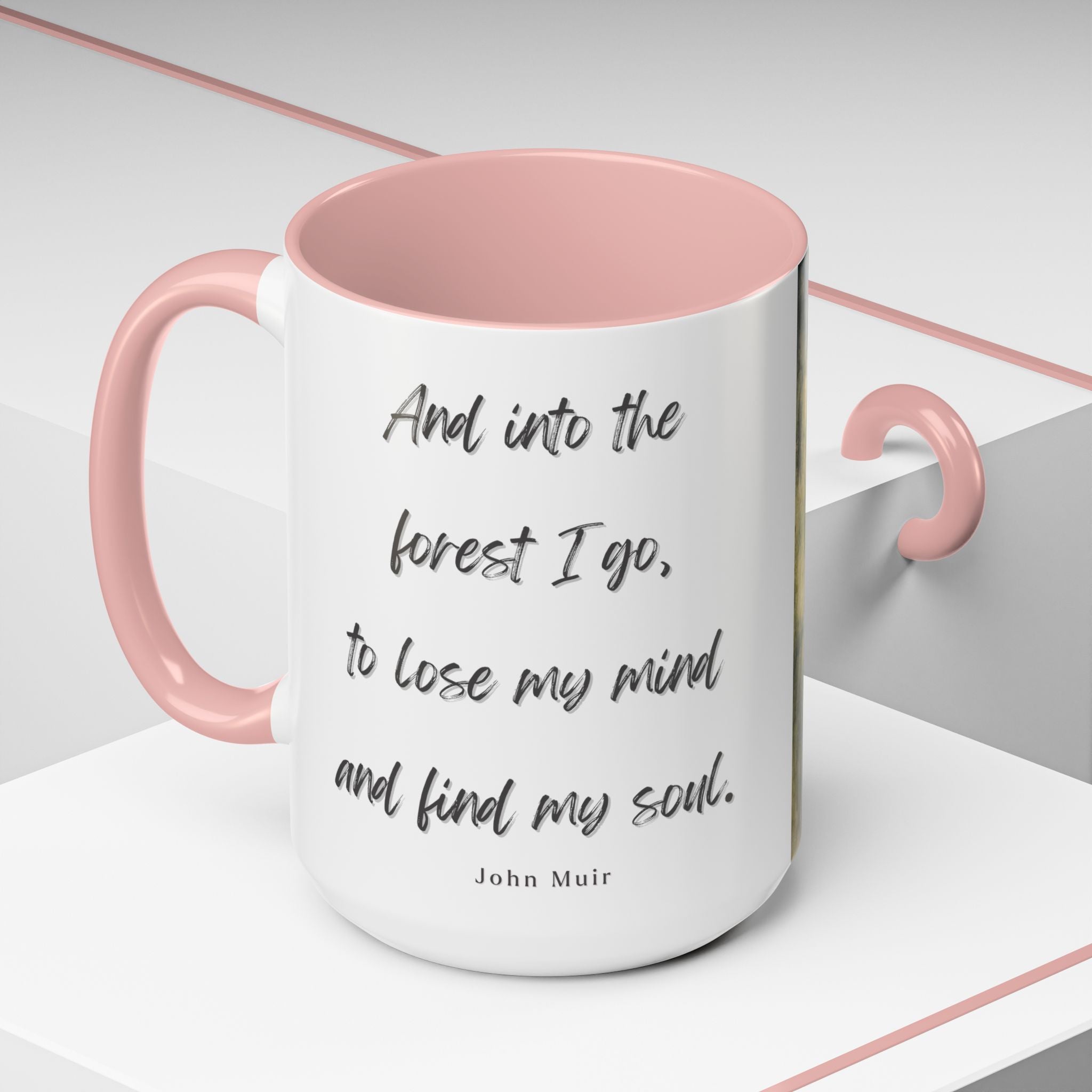 A Girl with Flowers Accent Coffee Mug | Vintage Nature Art, John Muir Quote