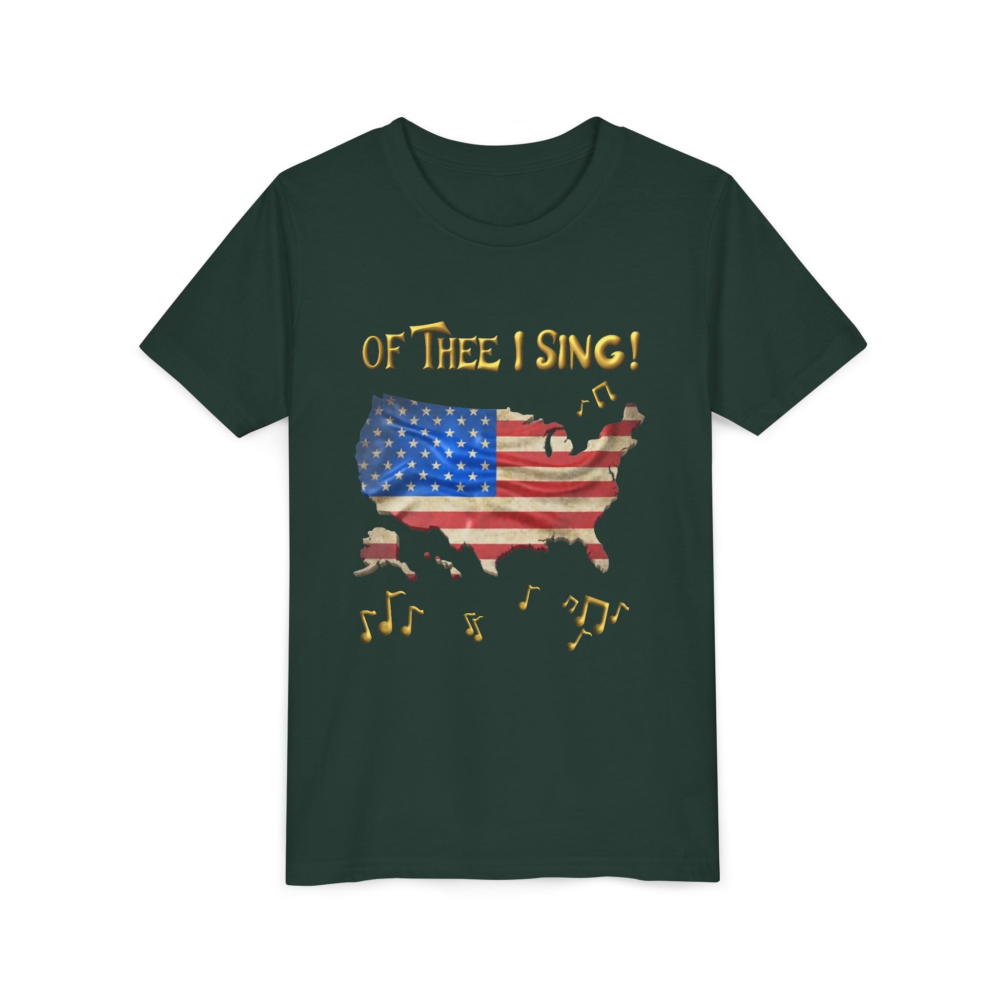Of Thee I Sing Unisex Youth Tee | Patriotic Stars Stripes, USA 250 Tribute