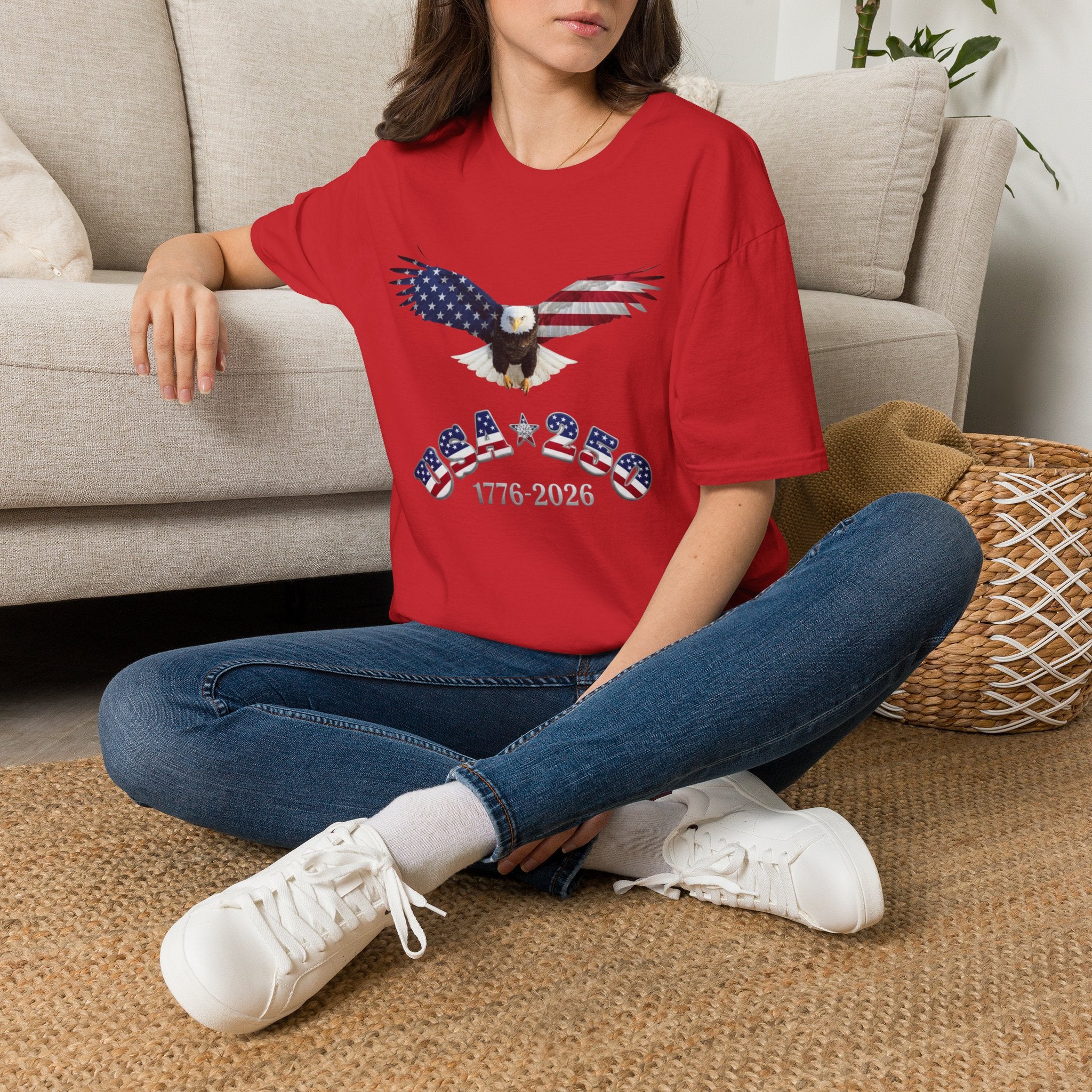American Flag Eagle Unisex T-Shirt | Patriotic 1776-2026 Design, USA 250 Tribute