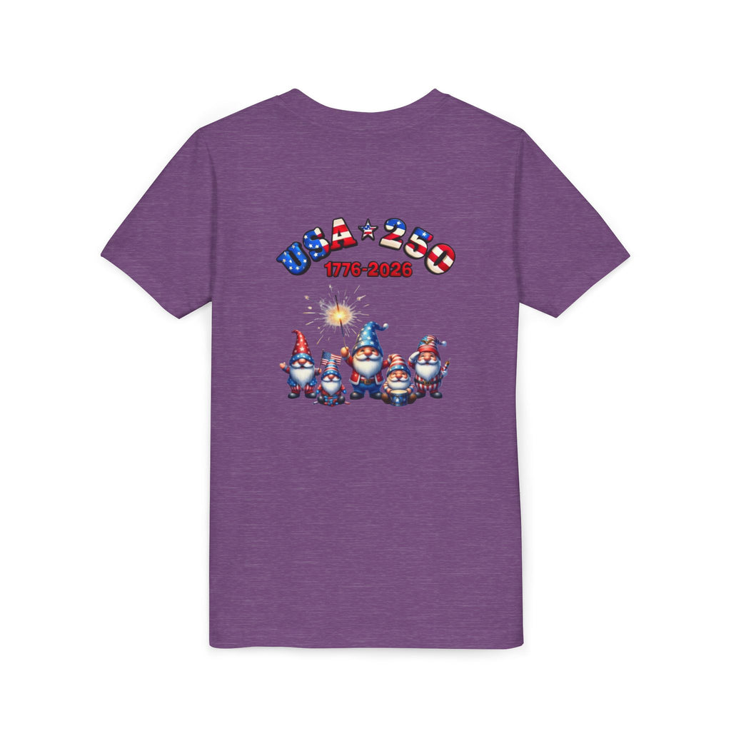 Chilling With My Gnomies Unisex Youth Tee | Patriotic 4th of July, USA 250 Tribute