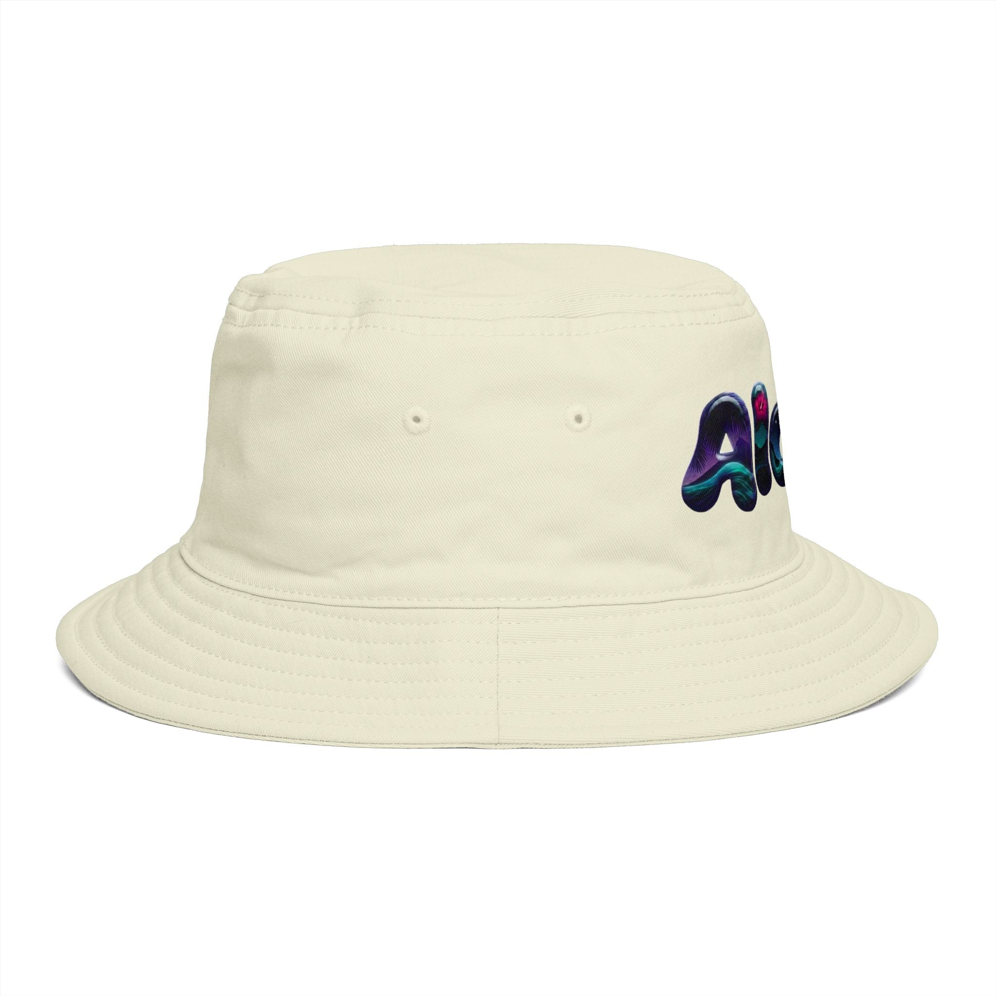 Aloha! Bubble Letter Print Bucket Hat | Tropical Hawaii Surf Vibes