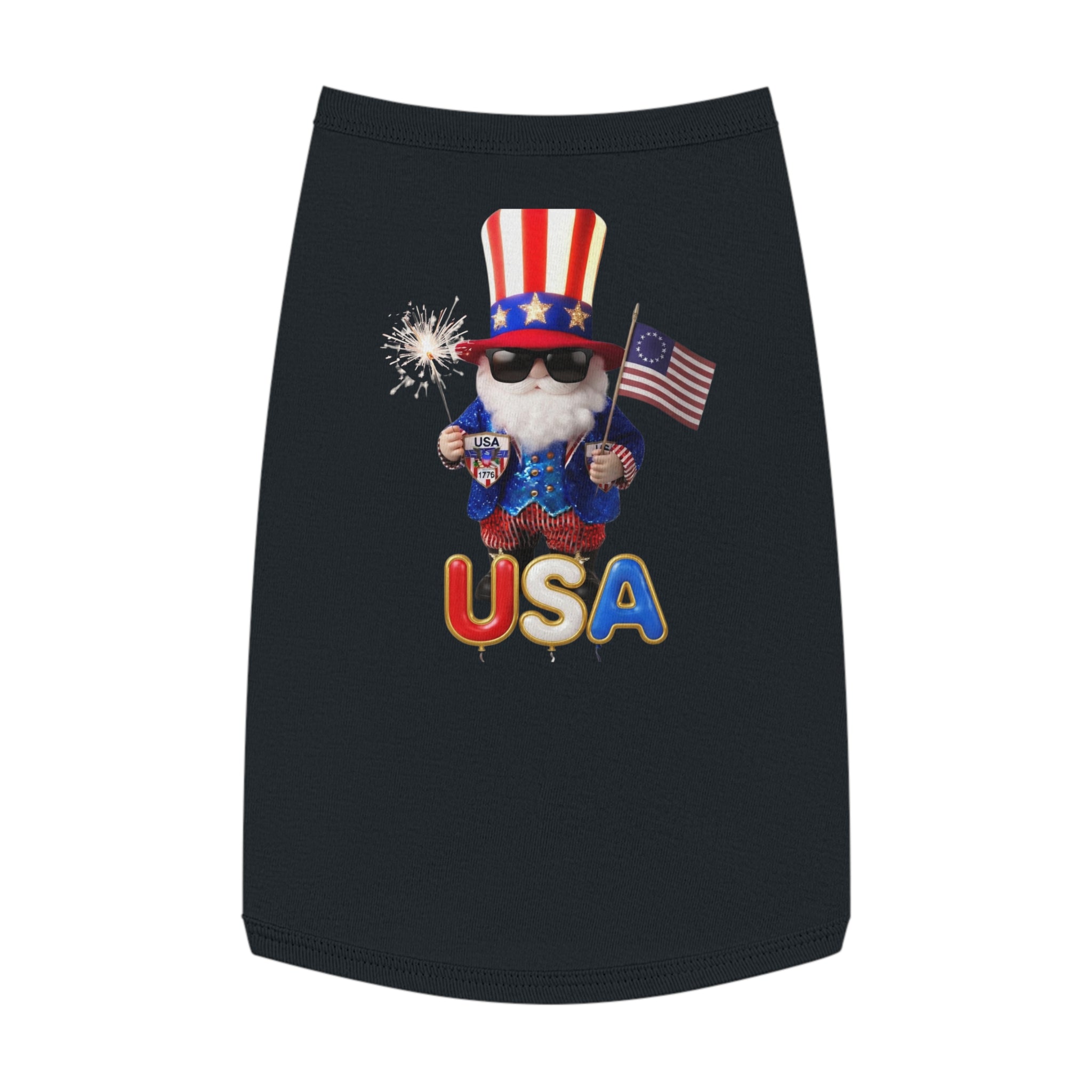 Uncle Sam Patriotic Pet Tank Top | American Flag Dog Shirt, USA 250 Tribute