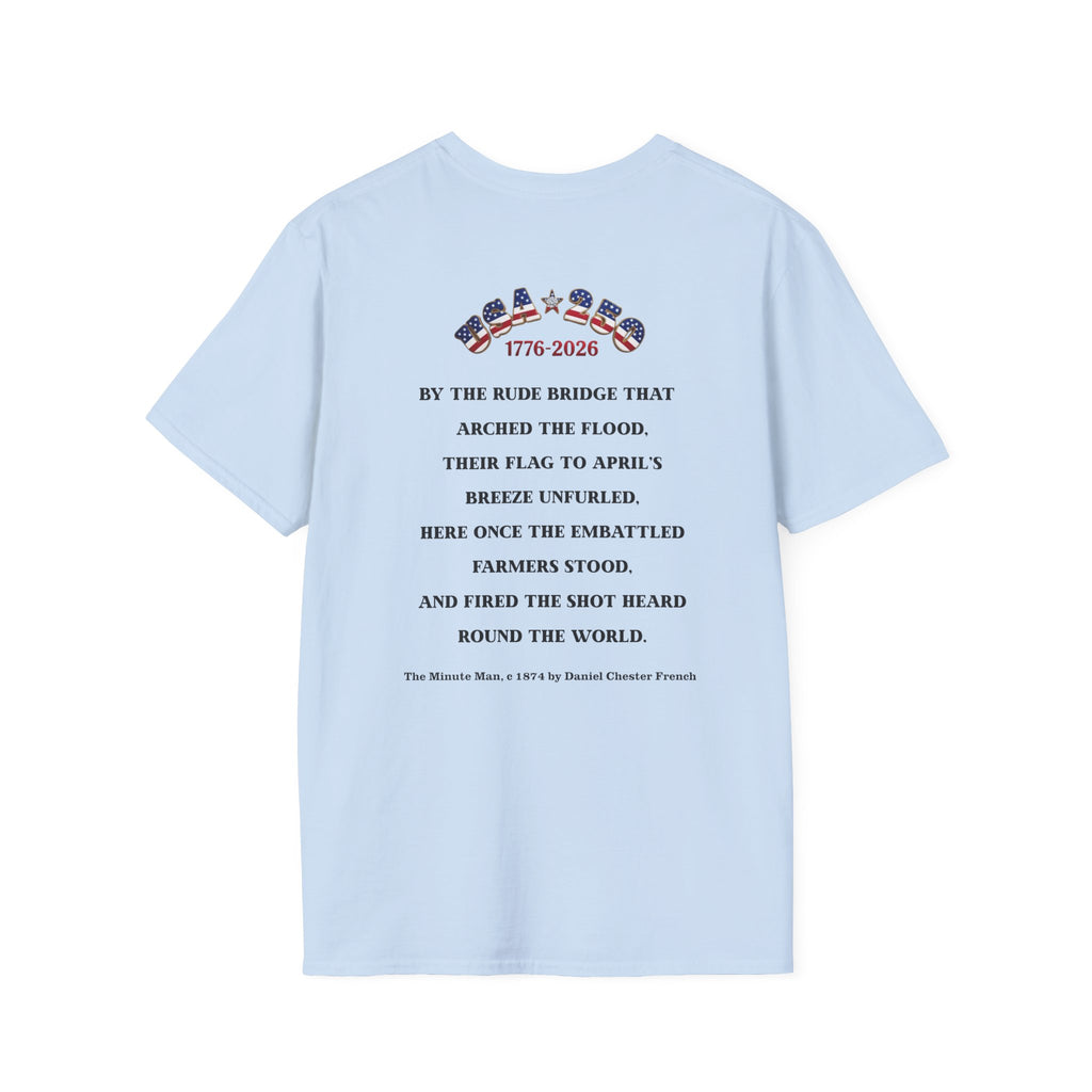 Proud Descendant of a Patriot Unisex T-Shirt | USA 250 Tribute, Personalized, Minute Man Tribute on Back