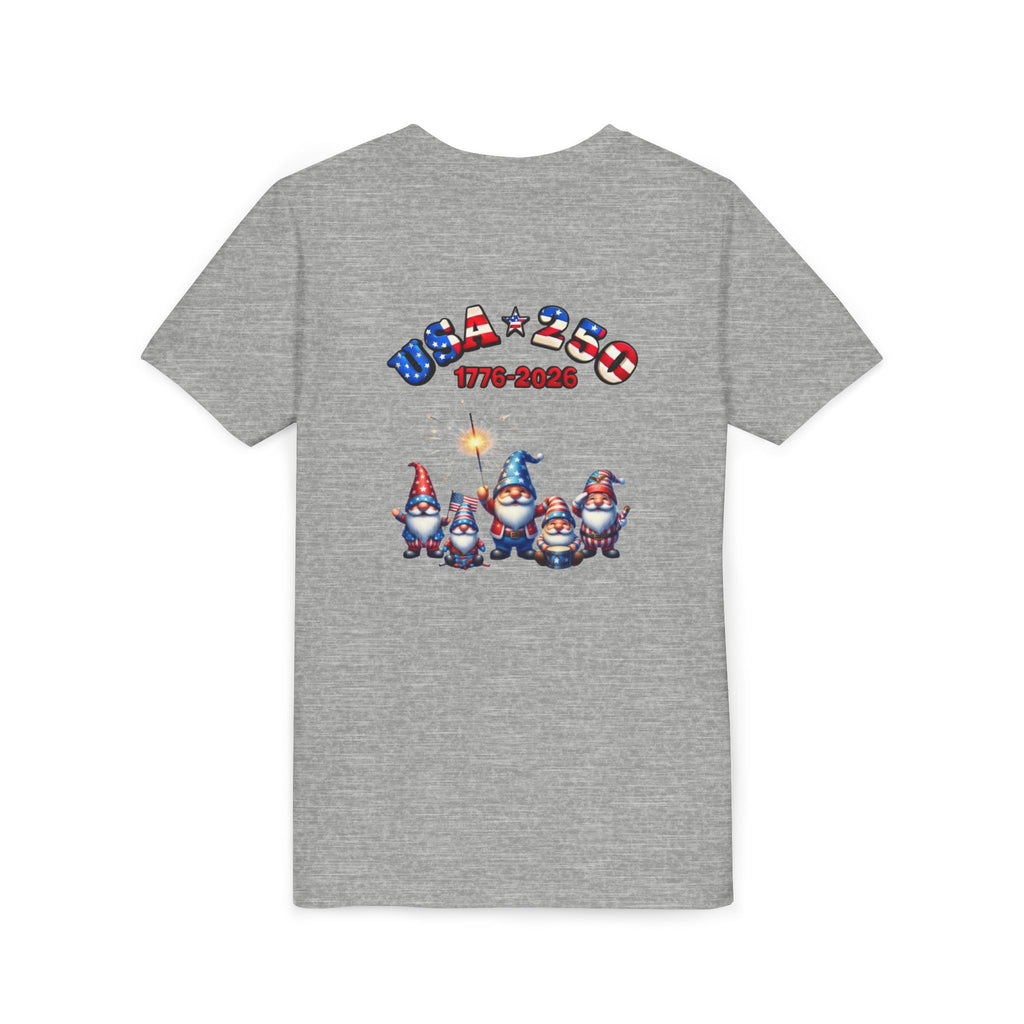 Chilling With My Gnomies Unisex Youth Tee | Patriotic 4th of July, USA 250 Tribute