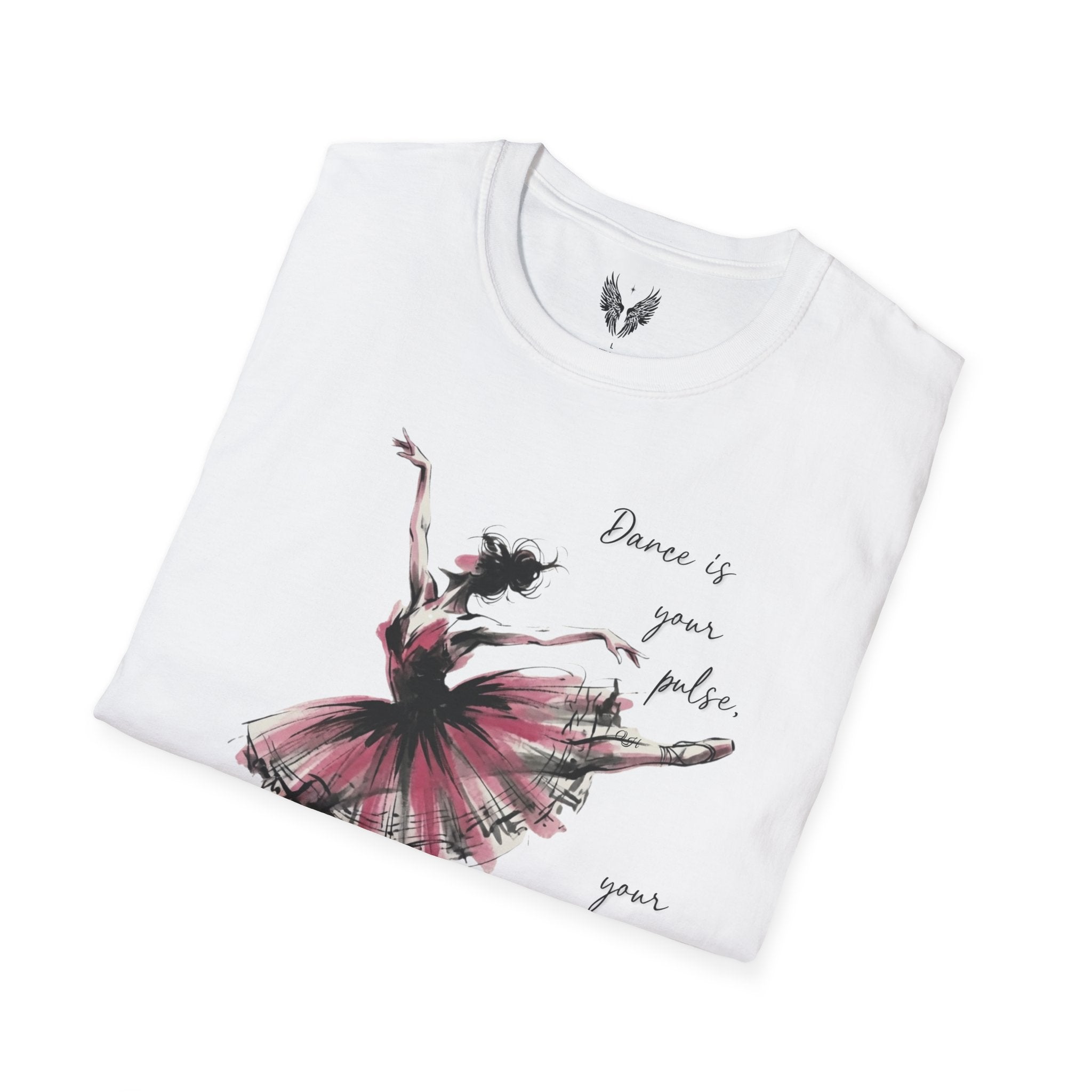 Ballet Dancer Illustration T-Shirt | Dance is Your Pulse Quote Jacques d'Amboise