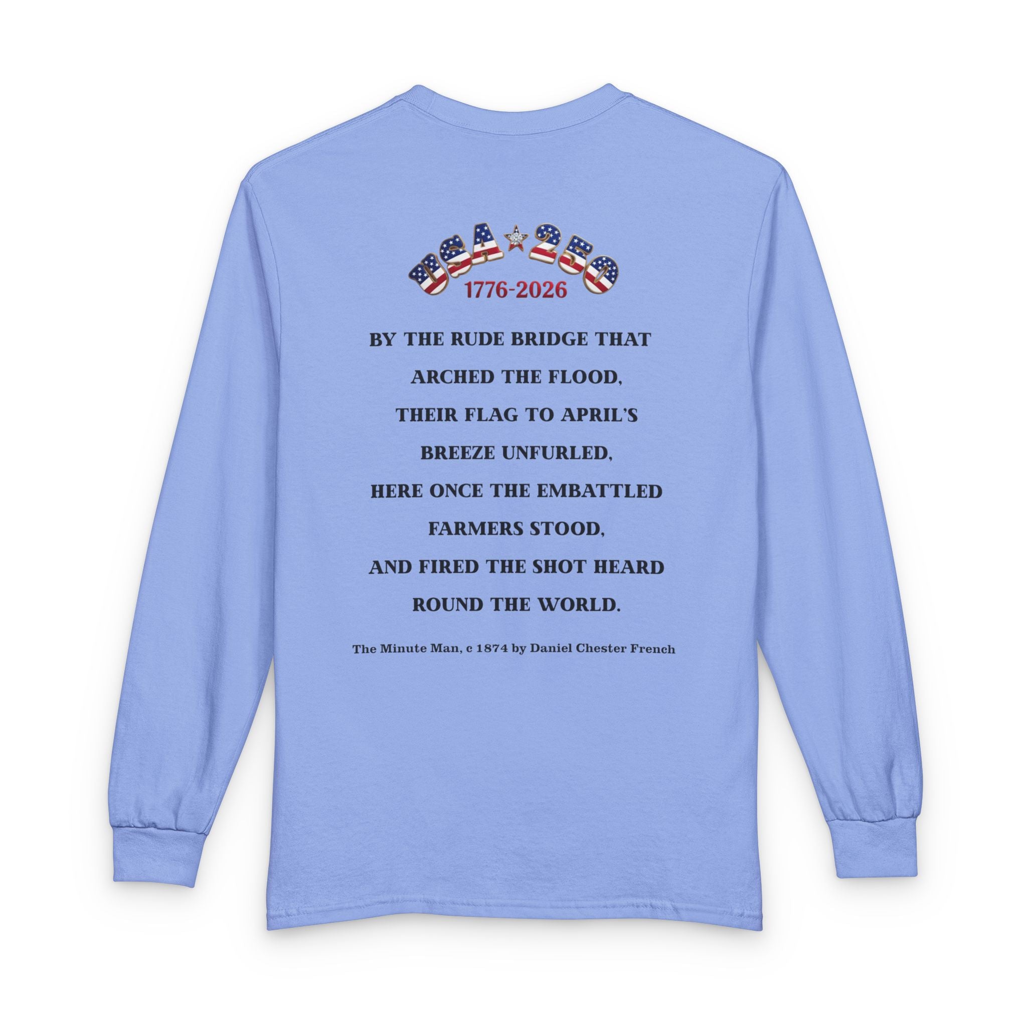 Proud Descendant of a Patriot Unisex Long Sleeve Tee | Patriot Ancestor USA 250, Personalized